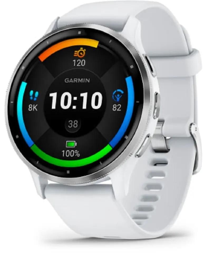 Смарт-часы Garmin Venu 3,  35.4мм,  1.4",  белый/серый/серебристый [010-02784-00]